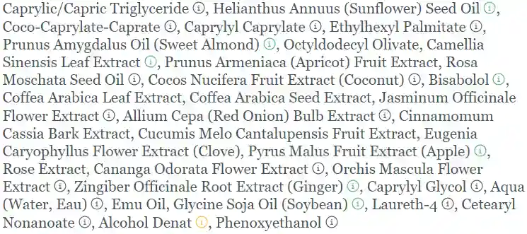 Ingredients in Mederma Quick Dry Oil